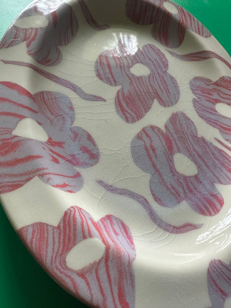 Lavender Marbled Flower Platter