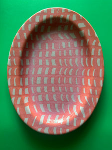 Lavender and Red Lattice Platter
