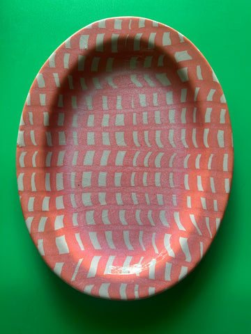 Lavender and Red Lattice Platter