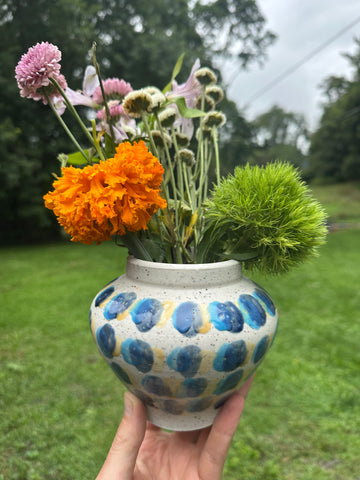 Small Speckled Vase with Dots